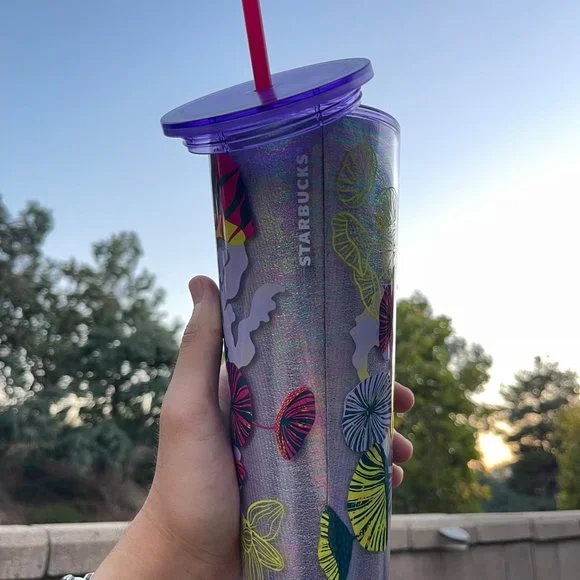 Brand New Starbucks Fall Collection Lilac Holo Jelly Fish Dome LidTumbler 24 oz - Picture 2 of 4